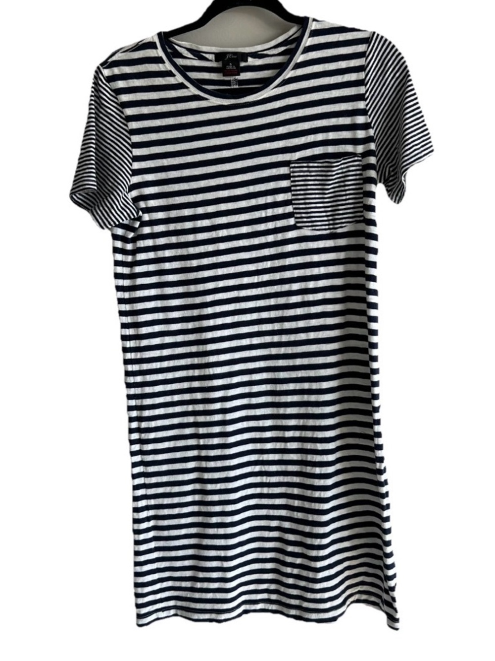 J. Crew blue white Striped Cover Up T Shirt Dress 100% Cotton Women's Size Small